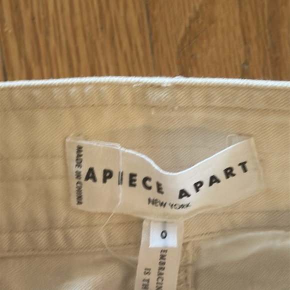 Apiece Apart sz 0 Merida wide leg high waist cotton pants ivory great condition - Picture 3 of 8